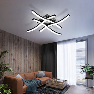 Moderne LED-Deckenleuchte 24 W – Schwarz – 6500 K Kaltweiß – Wellenförmiges Design