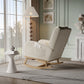 Supermoderner Schaukelstuhl – Beige – Mit Seitentaschen und zusätzlichem Kissen