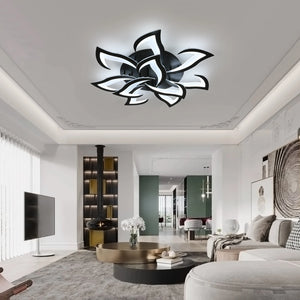 Moderne, dimmbare LED-Deckenleuchte 84W – Schwarz mit Fernbedienung