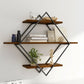 3-Tier Wall Shelf – Rustic Wood & Metal