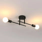 Industriële Plafondlamp – 2x E27 Vintage Sputnik (Zwart/Goud)