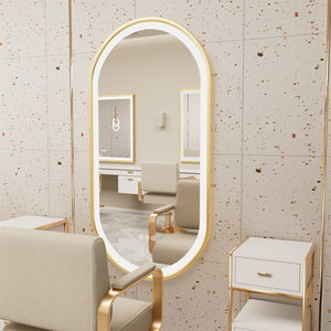 LED Oval Bathroom Mirror – Gold Frame, CRI 95%, Anti-Fog