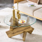 Ronde Salontafel met Glazen Blad