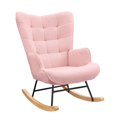 Moderne Schommelstoel – Teddy Stof – Comfortabel & Stijlvol