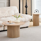 Set of 2 Round Coffee Tables – Nordic Design (70 cm & 40 cm) 