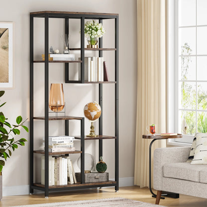 Modern 8-Tier Industrial Bookshelf
