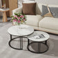 Set of 2 Round Coffee Tables – Sintered Stone & Metal (Nested Design)