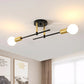 Industriële Plafondlamp – 2x E27 Vintage Sputnik (Zwart/Goud)