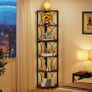 6-Tier Corner Shelving – Space-Saving Storage Solution