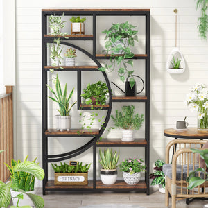 Industrial Bookshelf with Half-Moon Design – 8/9 Compartments