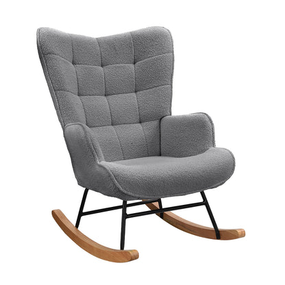 Moderne Schommelstoel – Teddy Stof – Comfortabel & Stijlvol