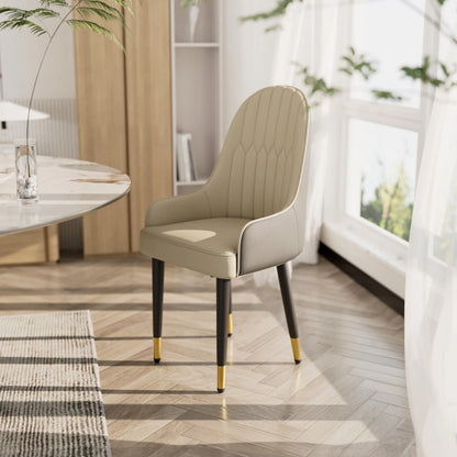 Set of 2 Luxury Dining Chairs - Microfiber Silicone Leather