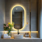 Oval LED Bathroom Mirror with Lighting and Anti-Fog