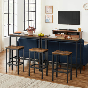 Bartisch-Set mit 2 Barhockern – Industriedesign