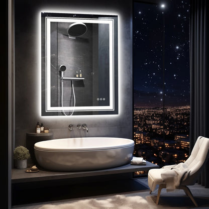 LED Bathroom Mirror Backlit, Anti-Fog & Touch Control (IP44)