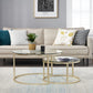 2-in-1 Round Coffee Table Set – Metal & Marble Look – Modern Design