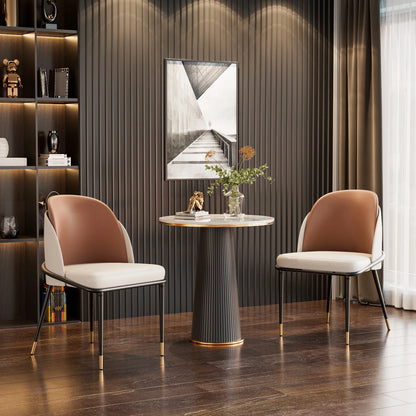 Set of 2 Modern Dining Chairs – Two-Tone Design
