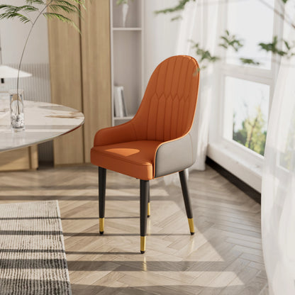 Set of 2 Luxury Dining Chairs - Microfiber Silicone Leather