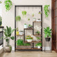 5-Tier Cabinet with Plant Rack – Ladder Design with 7 Shelves & S-Hooks