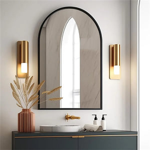 Arched Wall Mirror – Modern Black Frame