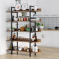 Industrial 5-Tier Bookshelf – Retro Vintage Style