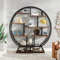Industrial Bookshelf with Rounded Shape – 14 Compartments