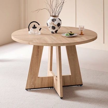 Ronde Eettafel Ø120 cm – Modern Industrieel Design – 4 tot 6 Personen