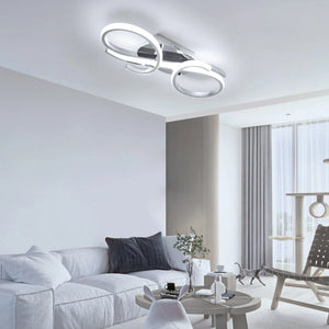 Moderne LED-Deckenleuchte 36 W – Geometrisches Design – 6500 K Kaltweiß – Chrom/Silber