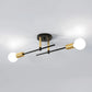 Industriële Plafondlamp – 2x E27 Vintage Sputnik (Zwart/Goud)