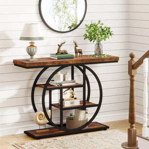 ndustriële Console Tafel – 4 Niveaus – 105 x 30 x 80 cm – Retro Bruin/Zwart