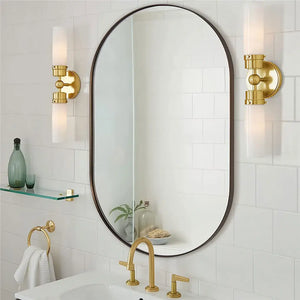 Modern Oval Wall Mirror – Black Aluminum Frame