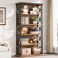 Narrow Industrial Bookcase with Cabinet – 6 Tiers