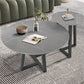 Set of 2 Round Nesting Tables – Sintered Stone & Black Metal