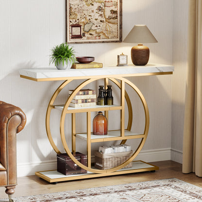 ndustriële Console Tafel – 4 Niveaus – 105 x 30 x 80 cm – Retro Bruin/Zwart