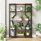 Industrial 5-Tier Bookcase – Geometric Design (Metal & Rustic Wood)