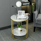 Round Side Table with Sintered Stone Top – Gold & White