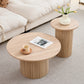 Set of 2 Round Coffee Tables – Nordic Design (70 cm & 40 cm) 