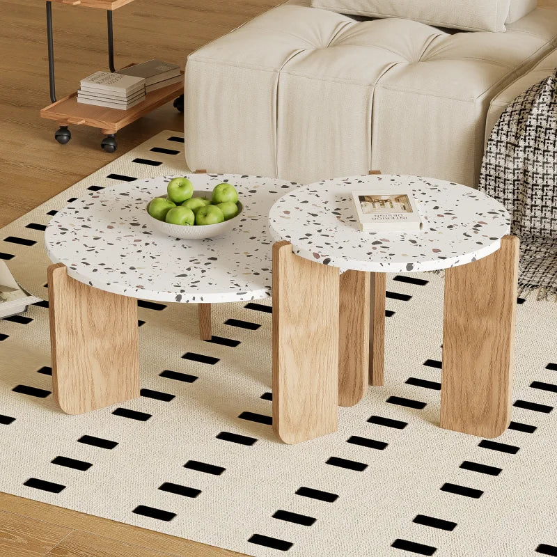 Künstlerisches, stapelbares Couchtisch-Set – 2-teilig – 70 cm & 50 cm