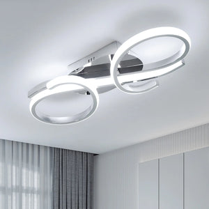 Moderne LED-Deckenleuchte 36 W – Geometrisches Design – 6500 K Kaltweiß – Chrom/Silber