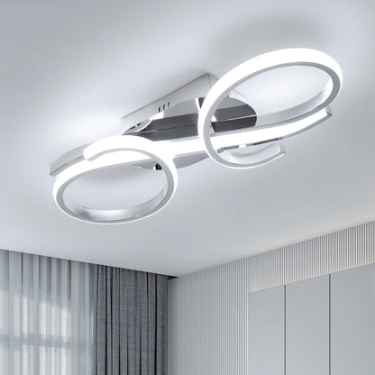 Moderne LED-Deckenleuchte 36 W – Geometrisches Design – 6500 K Kaltweiß – Chrom/Silber