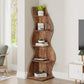 Vintage 5-Tier Corner Bookcase – Brown Design with a Natural Look