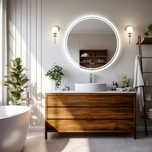 LED Round Bathroom Mirror – Backlit & Anti-Fog (IP44)
