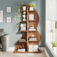 Vintage 5-Tier Corner Bookcase – Brown Design with a Natural Look