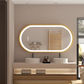 LED Oval Bathroom Mirror – Gold Frame, CRI 95%, Anti-Fog