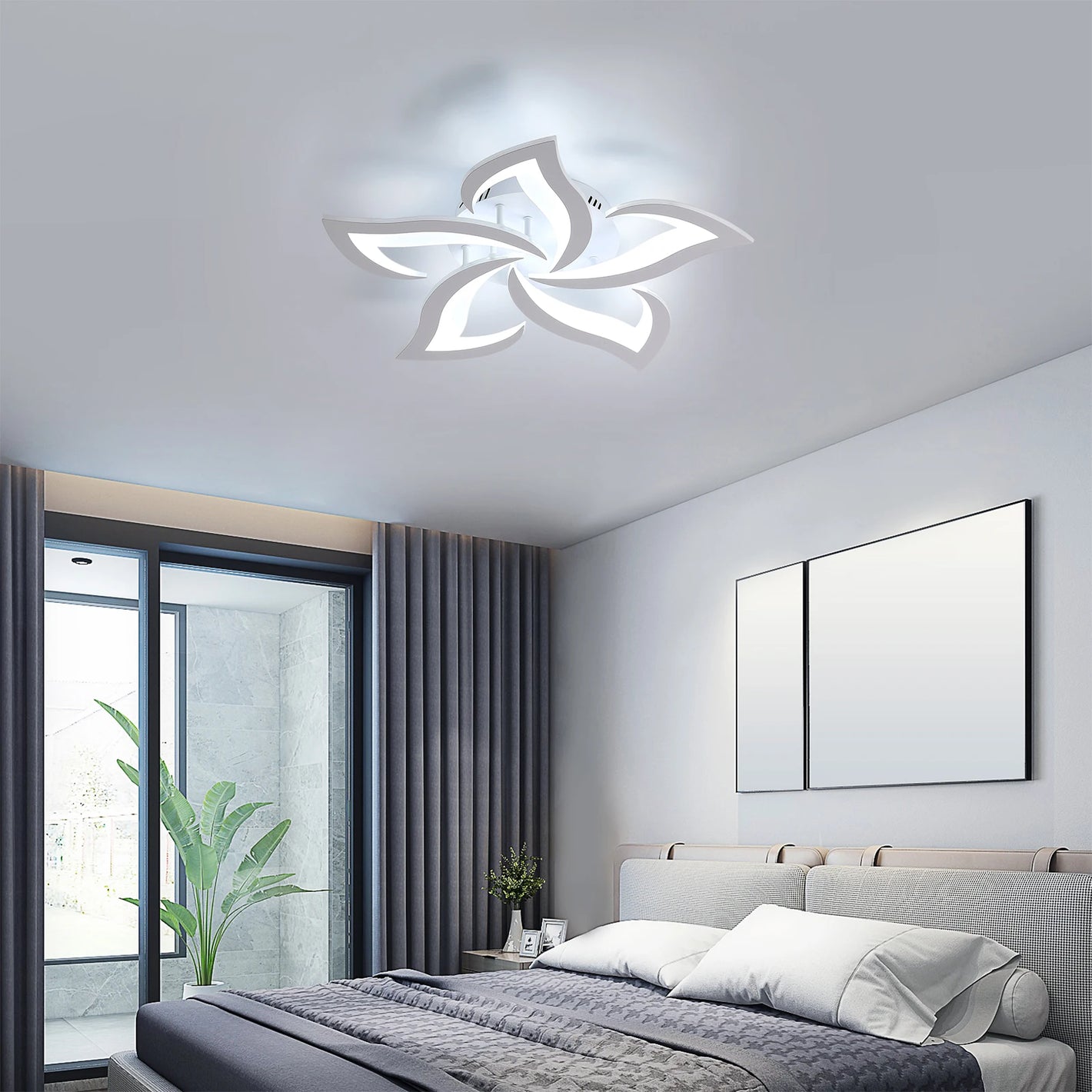 LED-Deckenleuchte mit Blumendesign – 60 W – 6500 K Kaltweiß – 6750 Lumen