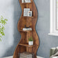 Vintage 5-Tier Corner Bookcase – Brown Design with a Natural Look