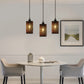 3-Light Pendant Lamp – Black & Gold Metal (E27)