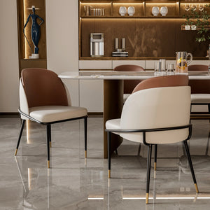 Set of 2 Modern Dining Chairs – Two-Tone Design