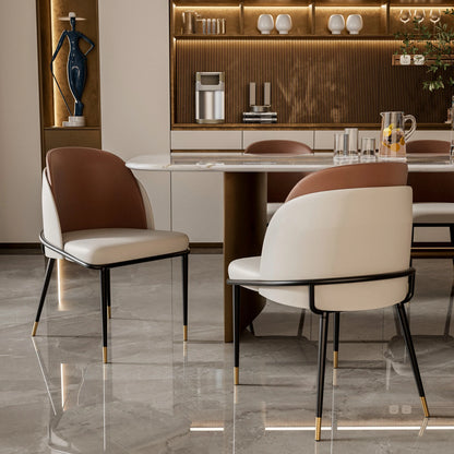 Set of 2 Modern Dining Chairs – Two-Tone Design