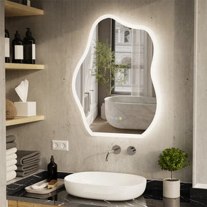 LED-Badezimmerspiegel mit Beleuchtung – Organische Wolkenform – Antibeschlag